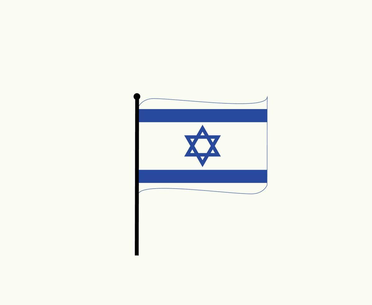 Israel flagga emblem band mitten öst Land ikon vektor illustration abstrakt design element