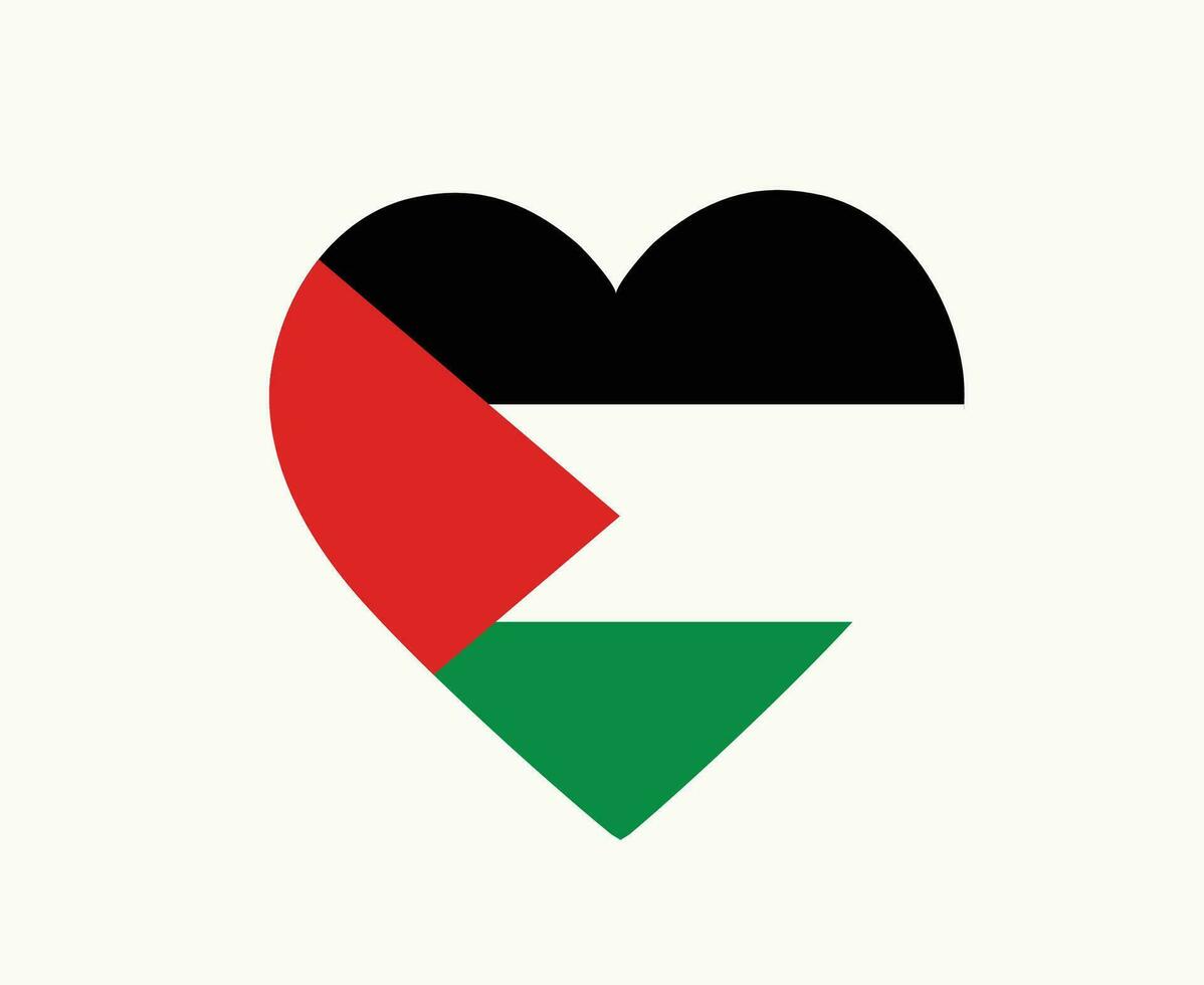 Palästina Flagge Emblem Herz Mitte Osten Land Symbol Vektor Illustration abstrakt Design Element