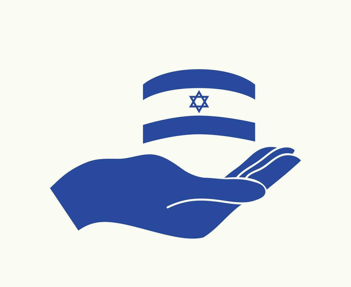 Israel Emblem Flagge und Hand Symbol abstrakt Mitte Osten Land Vektor Illustration Design
