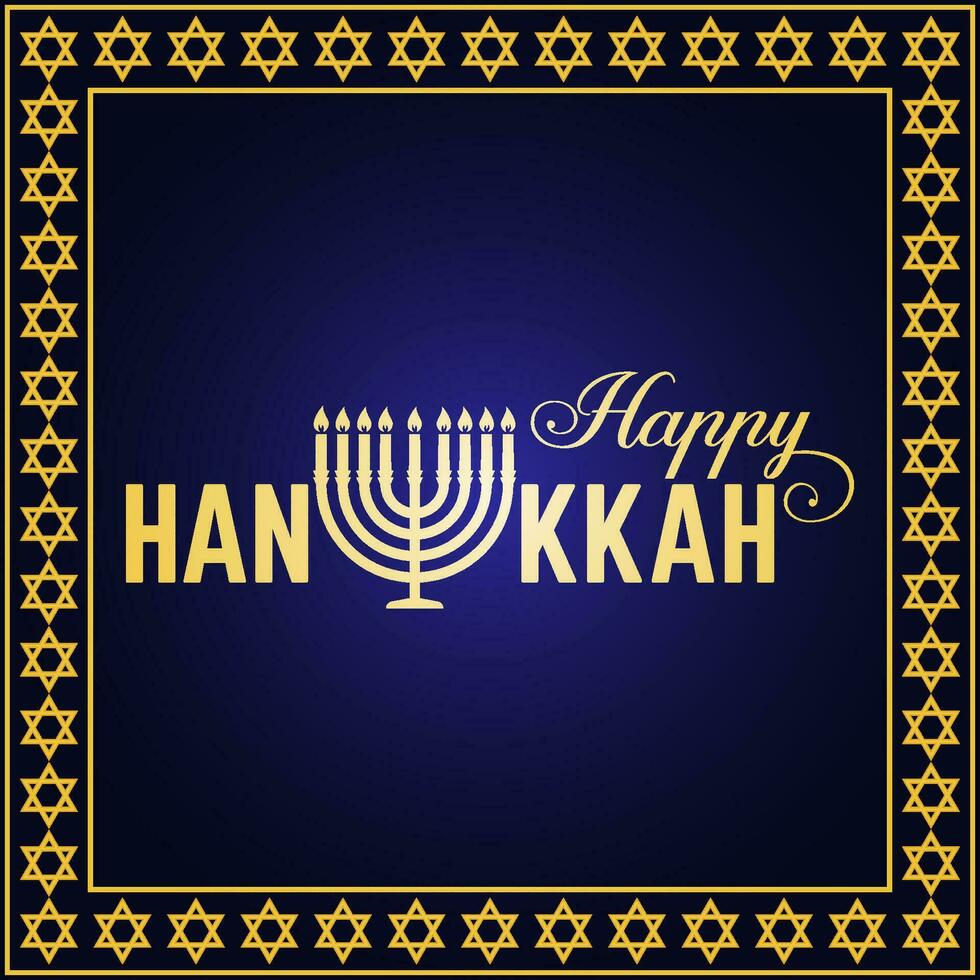 Lycklig hanukkah hälsning kort. typografi design. vektor