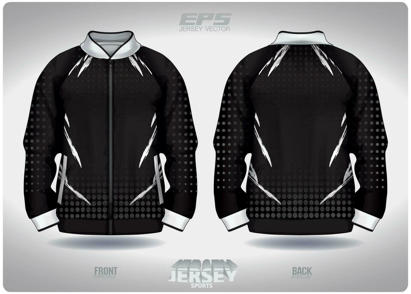 eps Jersey Sport Hemd Vektor.schwarz und Weiß Polka Punkte Muster Design, Illustration, Textil- Hintergrund zum Sport lange Ärmel Sweatshirt vektor