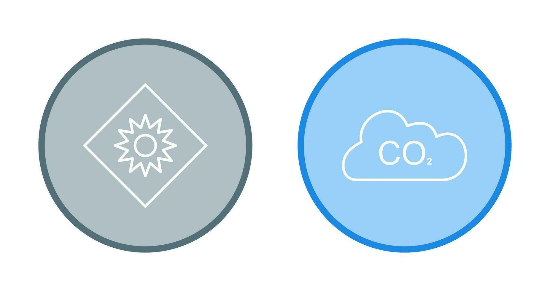 optisch Strahlung und Kohlenstoff Dioxid Symbol vektor