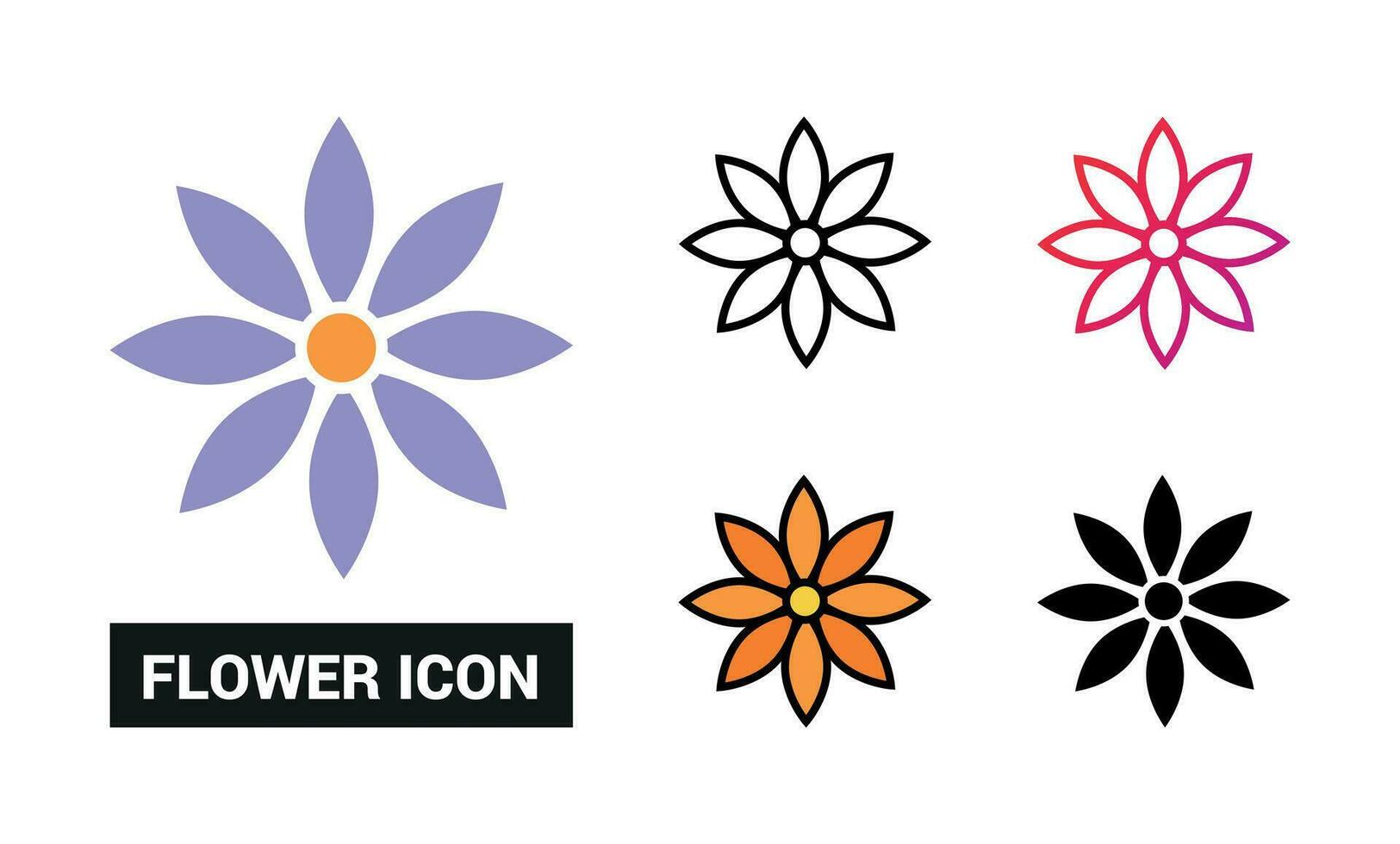 blomma ikon uppsättning vektor illustration