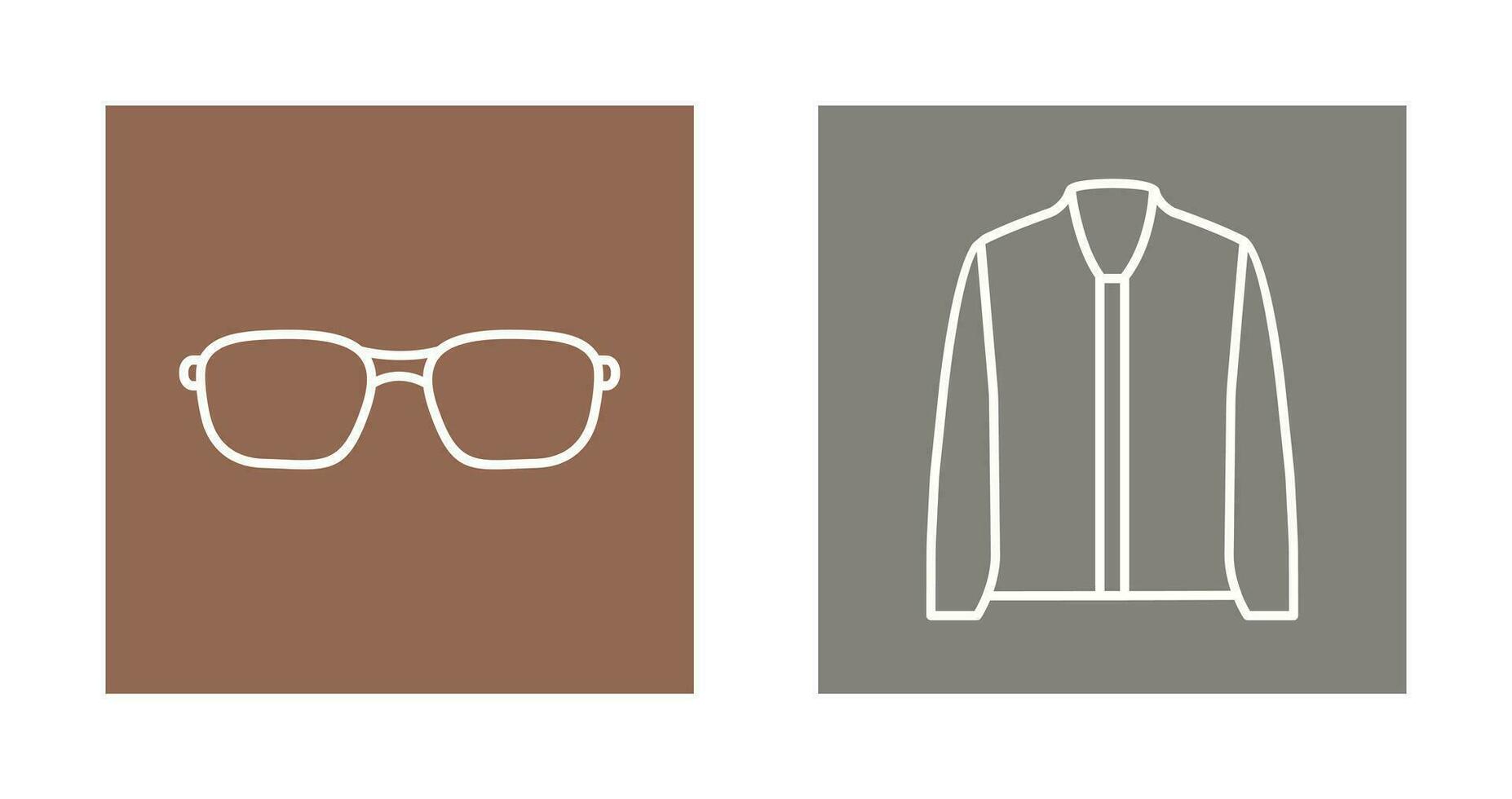 glasögon och jacka ikon vektor