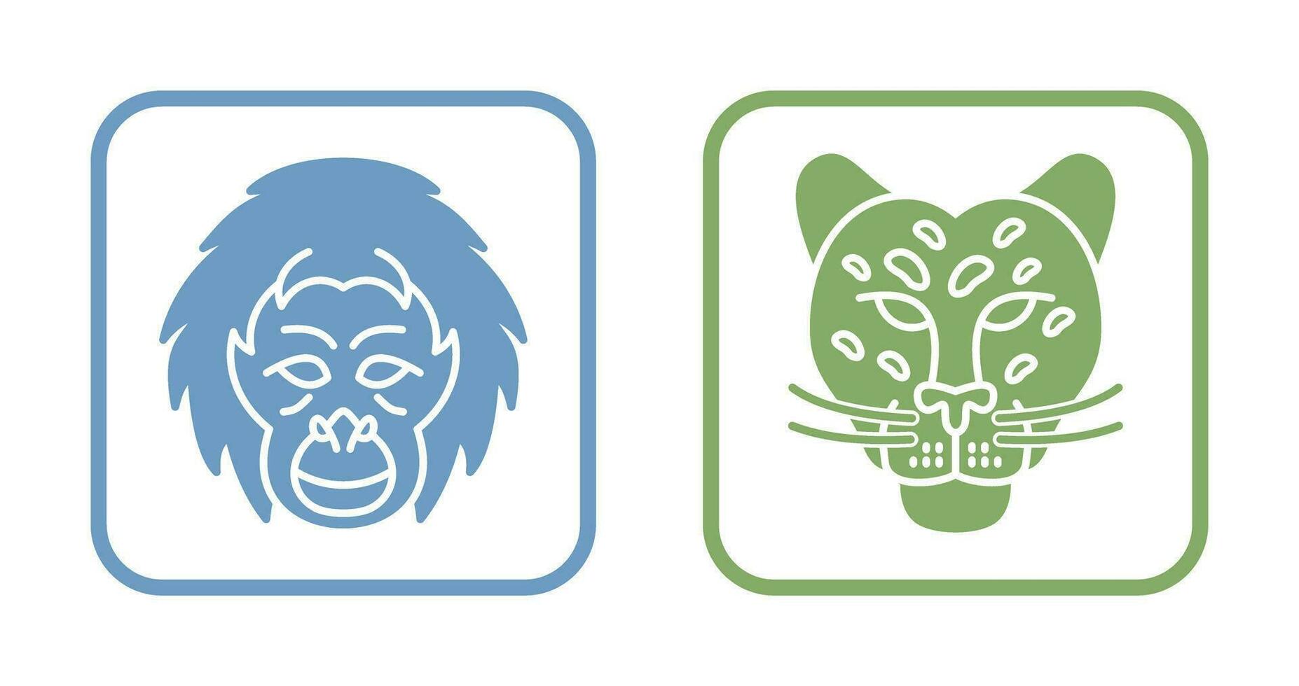 orangutang och farlig ikon vektor