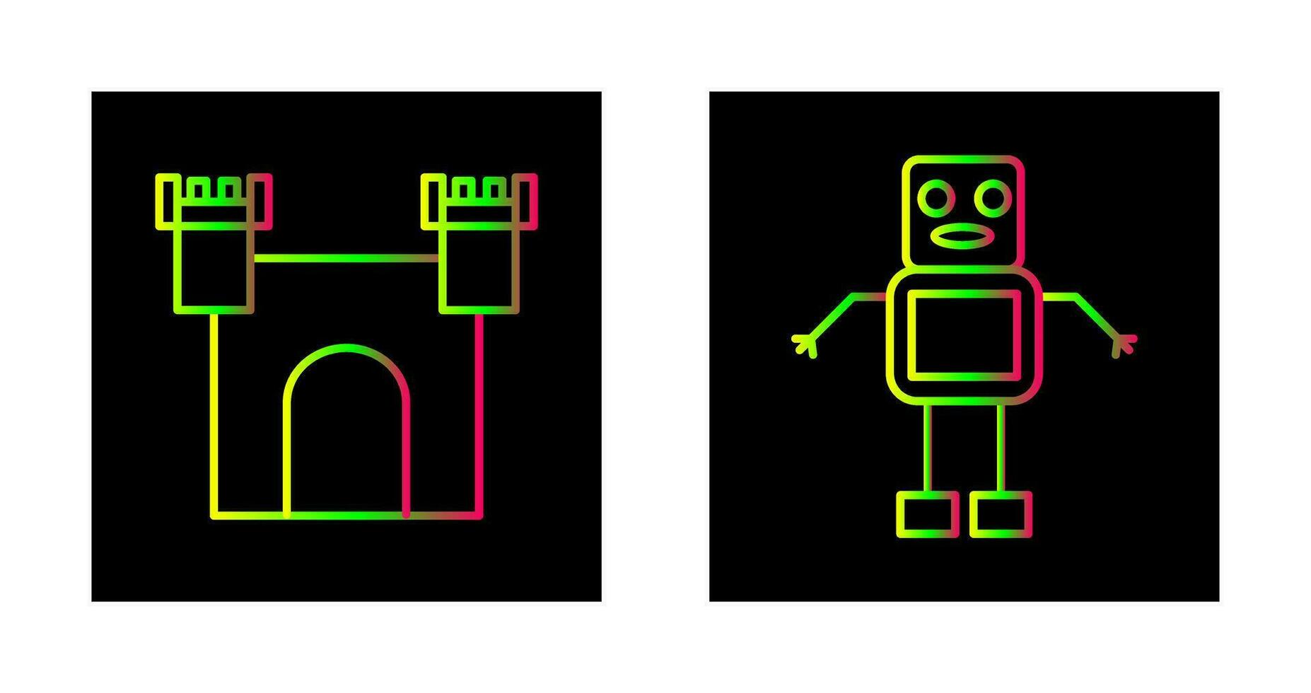 Schloss und Roboter Symbol vektor