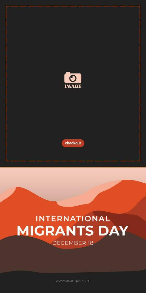 internationell migranter dag. öken- begrepp design mall för baner, bakgrund, affisch vektor