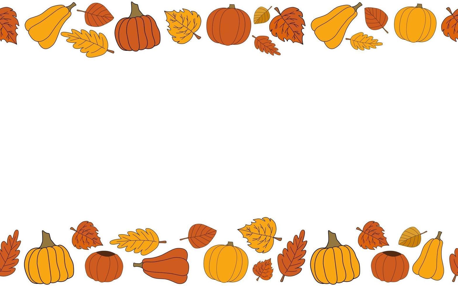 glücklicher Herbstvektor Herbst nahtlose Musterrahmen vektor