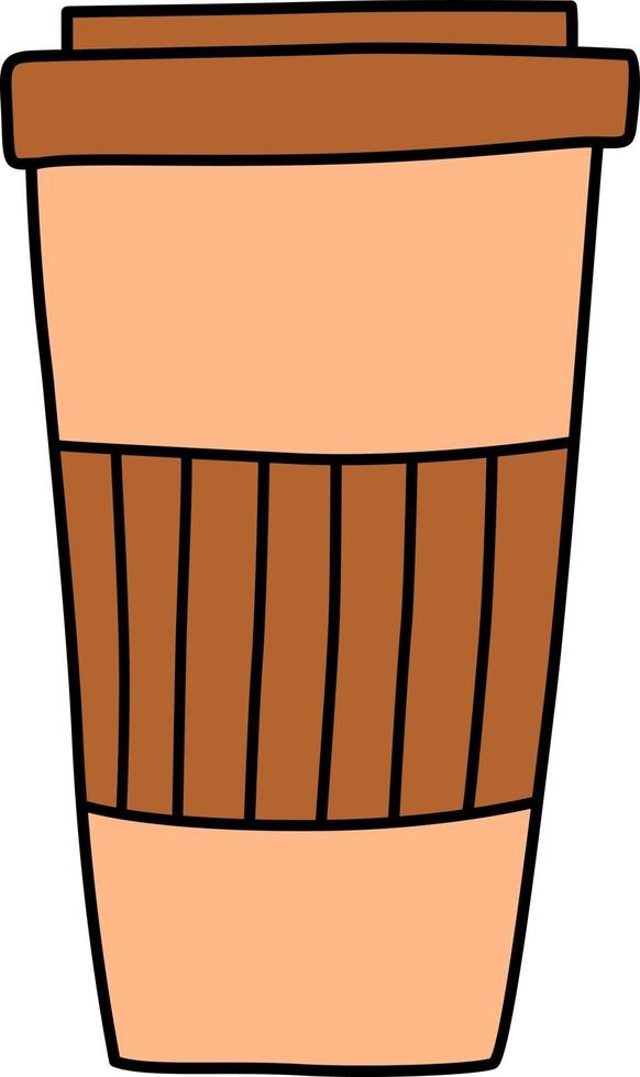 vektor isolerade element brun kopp kaffe