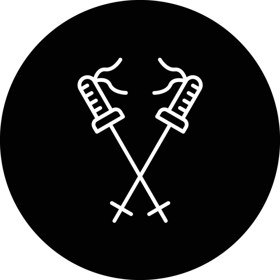 Trekking Stangen Vektor Symbol