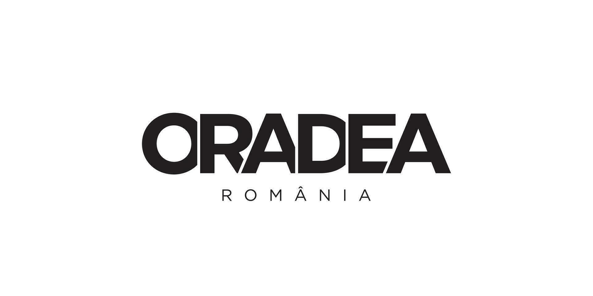 oradea im das Rumänien Emblem. das Design Eigenschaften ein geometrisch Stil, Vektor Illustration mit Fett gedruckt Typografie im ein modern Schriftart. das Grafik Slogan Beschriftung.