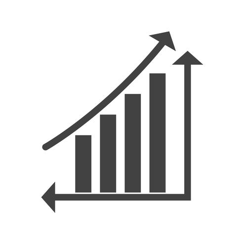 Symbol für aufsteigendes Balkendiagramm schwarz vektor