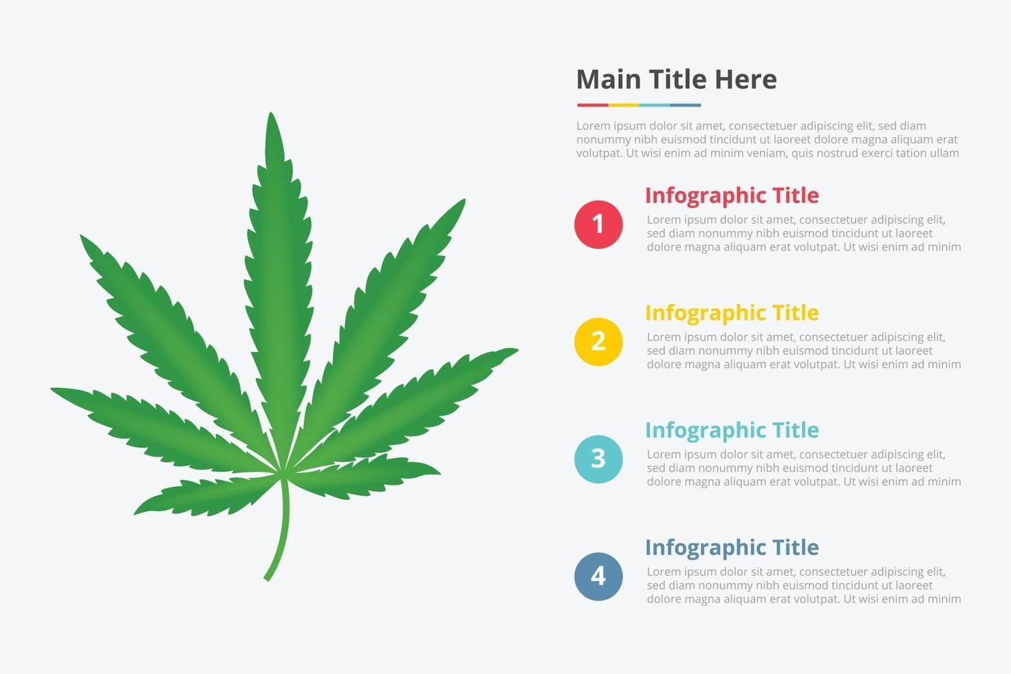 Marihuana-Blatt-Infografik mit einem Punkt vektor