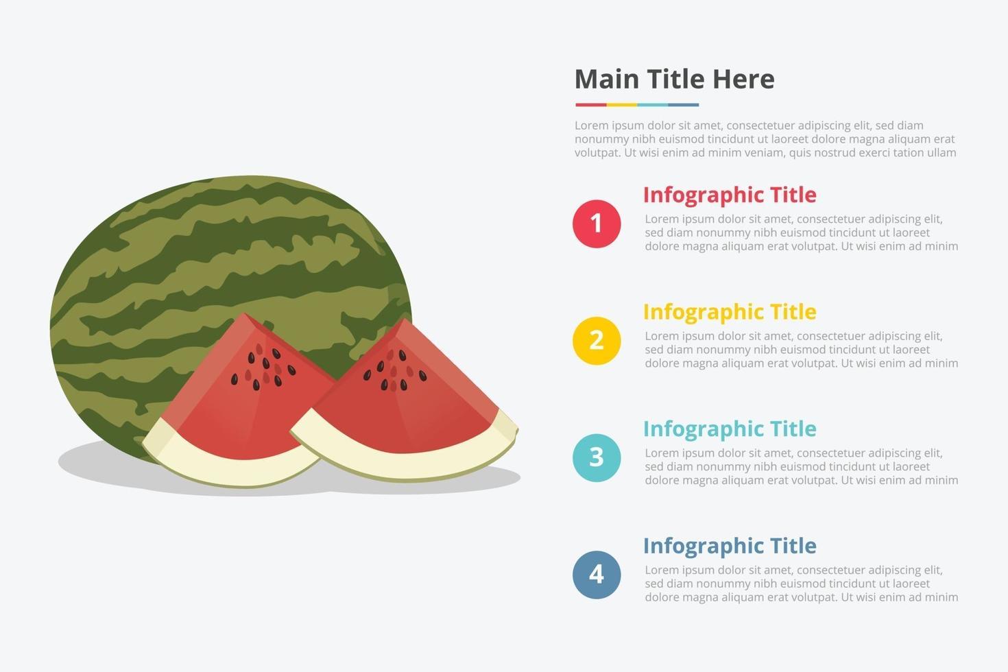 Wassermelonenfrucht-Infografiken mit einem Punkt vektor