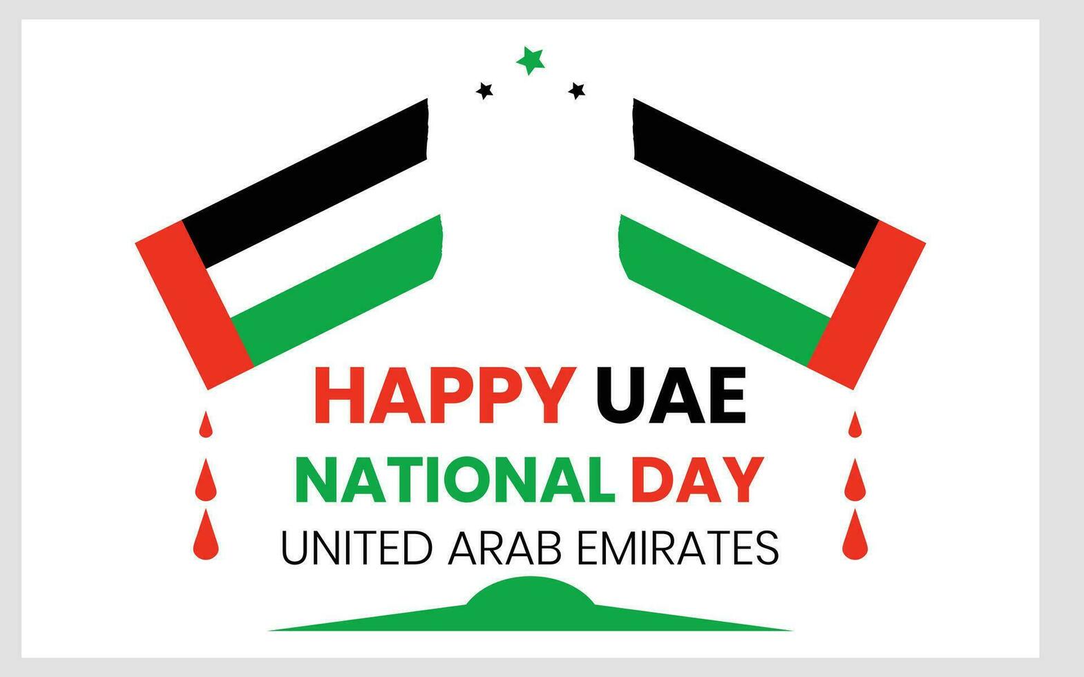 vereinigt arabisch Emirate National Tag Hintergrund Design. Banner, Poster, Gruß Karte. Vektor Illustration.