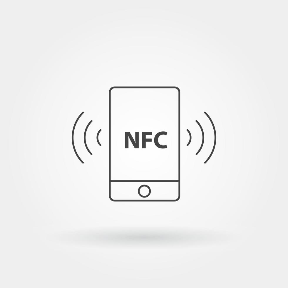 nfc nära fältkommunikation enda isolerade ikon vektor