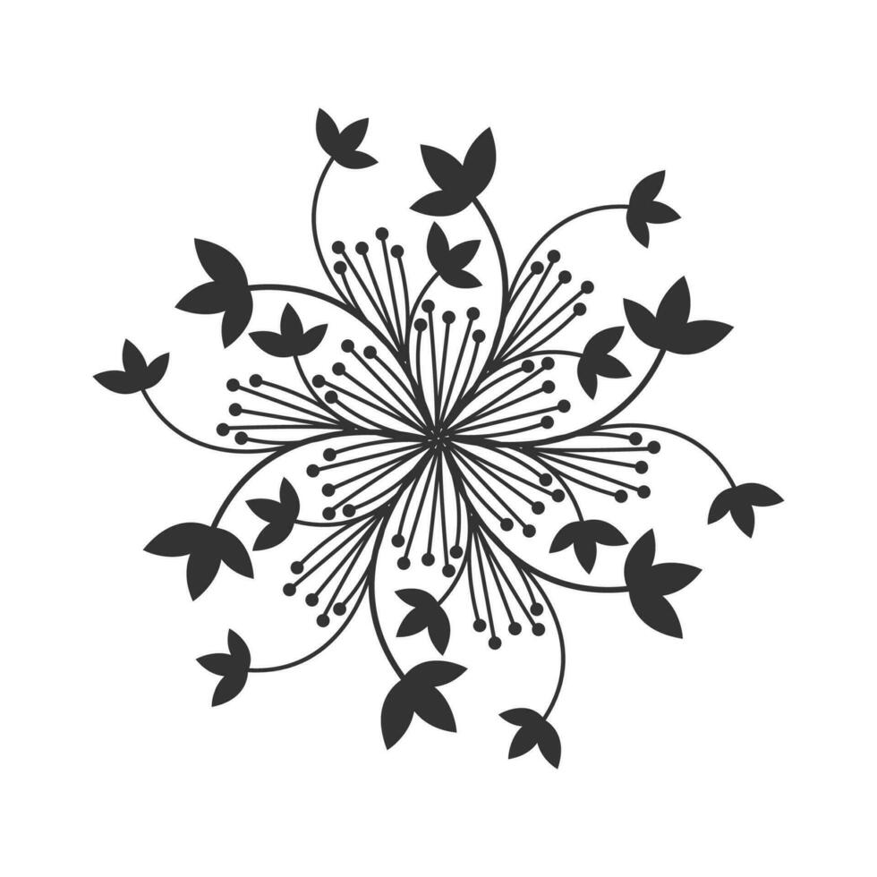 Mandala Färbung Buch zum Kinder. Blumen- Mandala Vektor isoliert auf Weiß Hintergrund.
