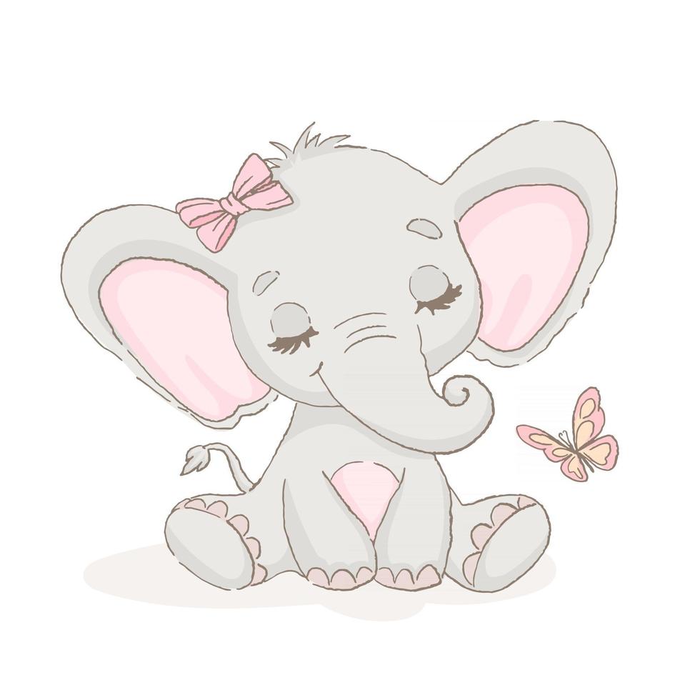süßes Elefantenbaby zum Valentinstag vektor