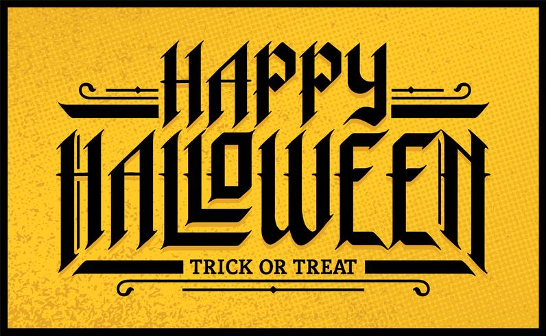 Halloween Handdragen Gothic Lettering vektor