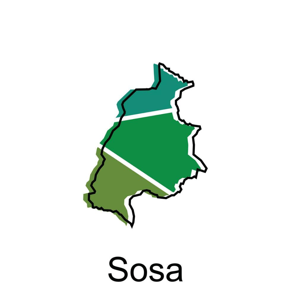 Karte von sosa Stadt Vektor Illustration, isoliert auf Weiß Hintergrund, Illustration Design Vorlage, geeignet zum Ihre Unternehmen