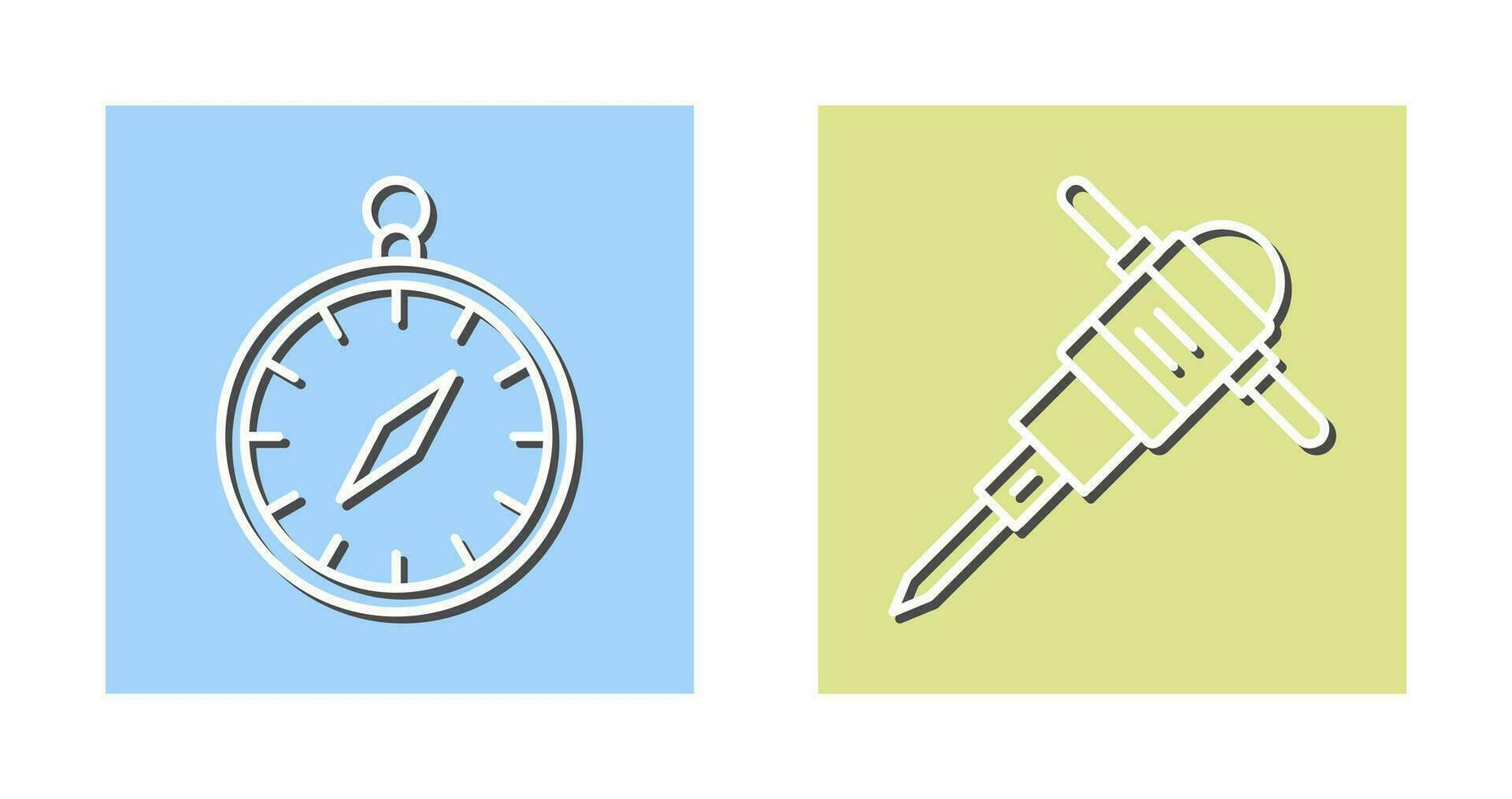 kompass och borrning ikon vektor