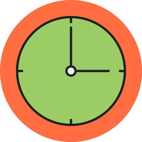 Clock-Line-Symbol gefüllt vektor