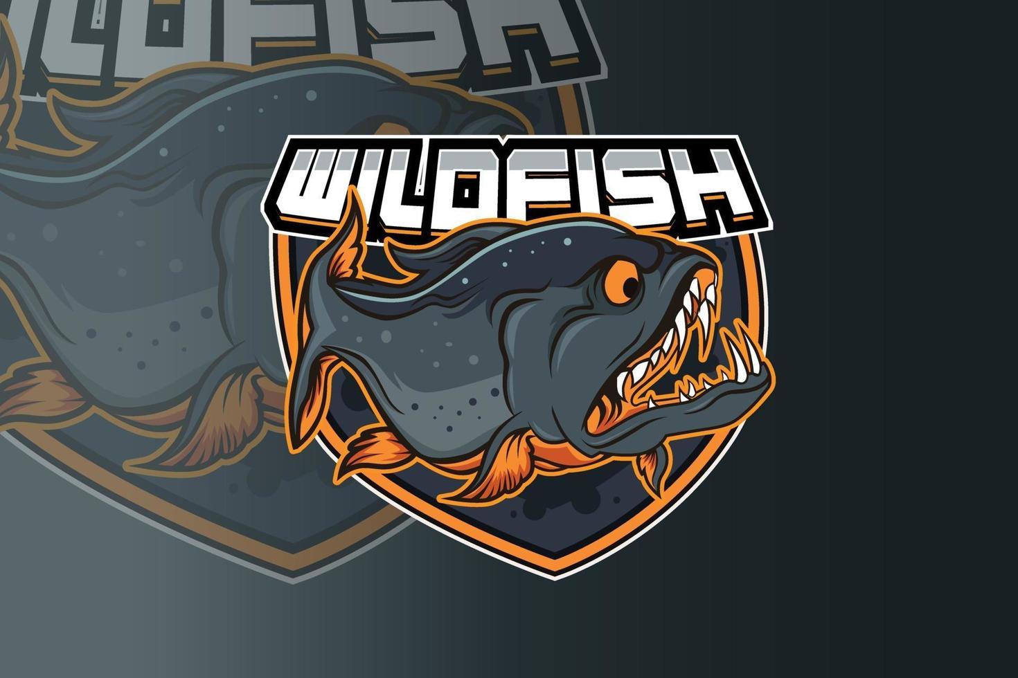 wild fish e sport logo team mall vektor