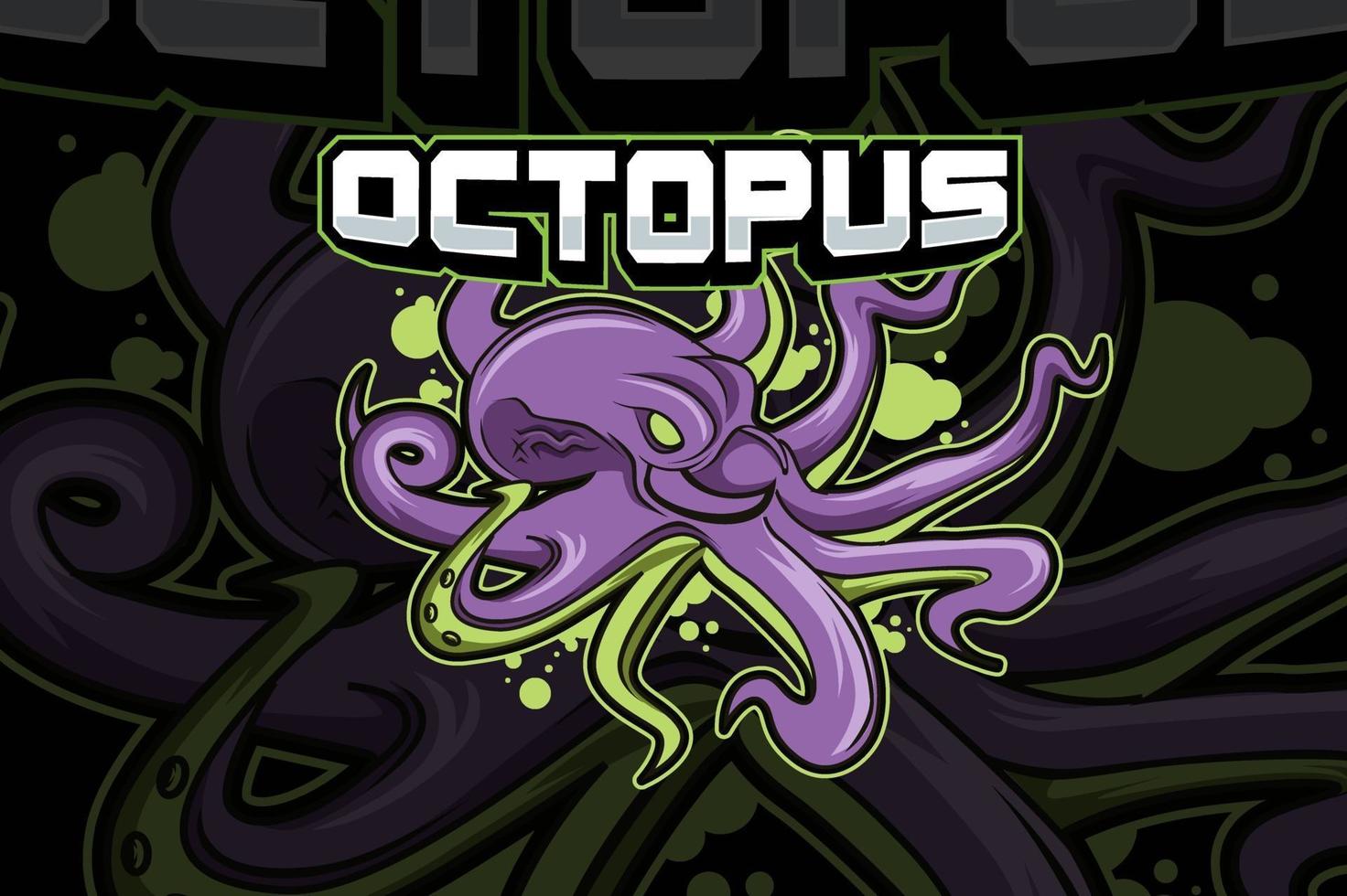 Oktopus Maskottchen Sport Logo Design vektor