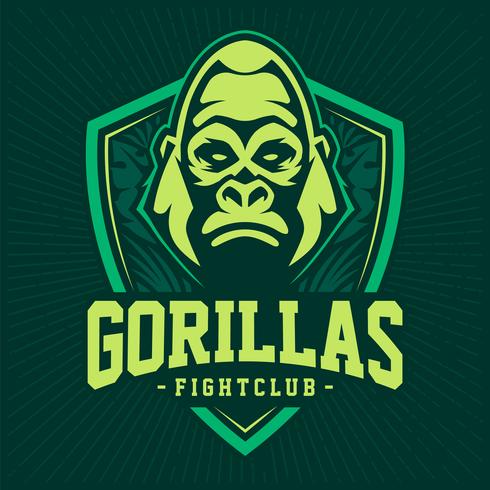 Gorilla Maskottchen Emblem Design vektor