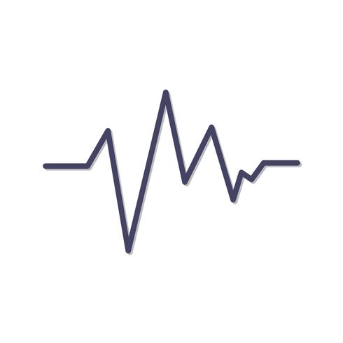 EKG-Linie schwarzes Symbol vektor