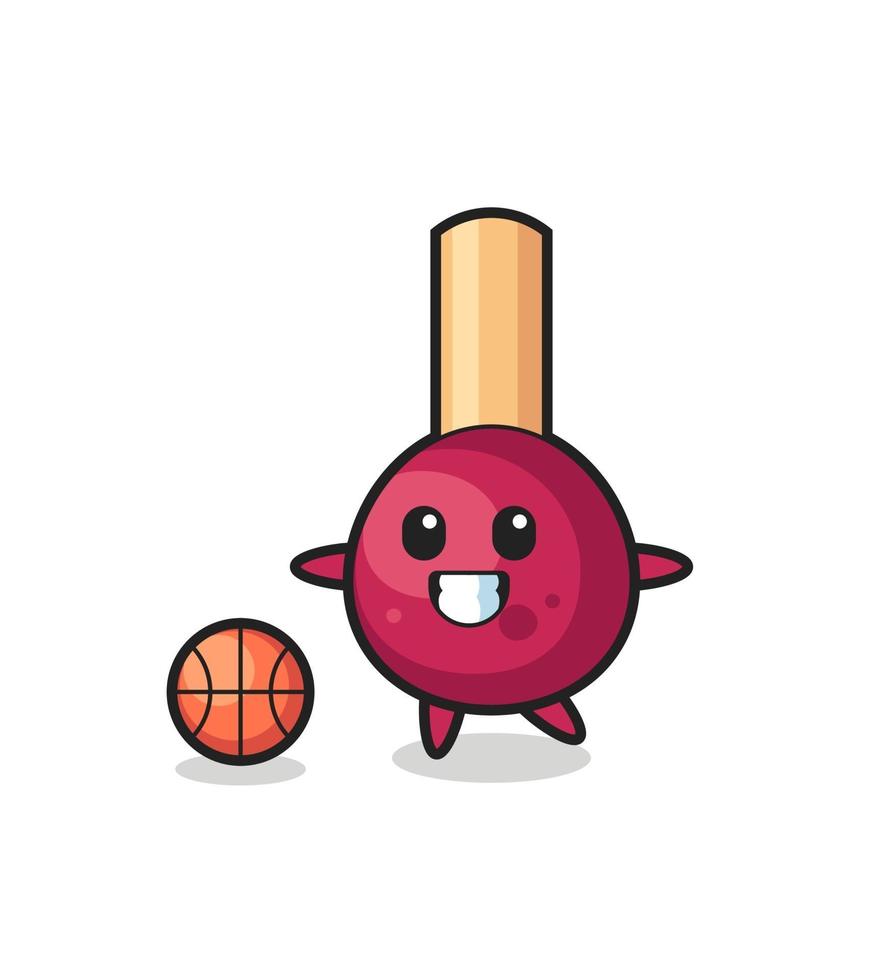 Illustration von Streichhölzern spielt Basketball vektor