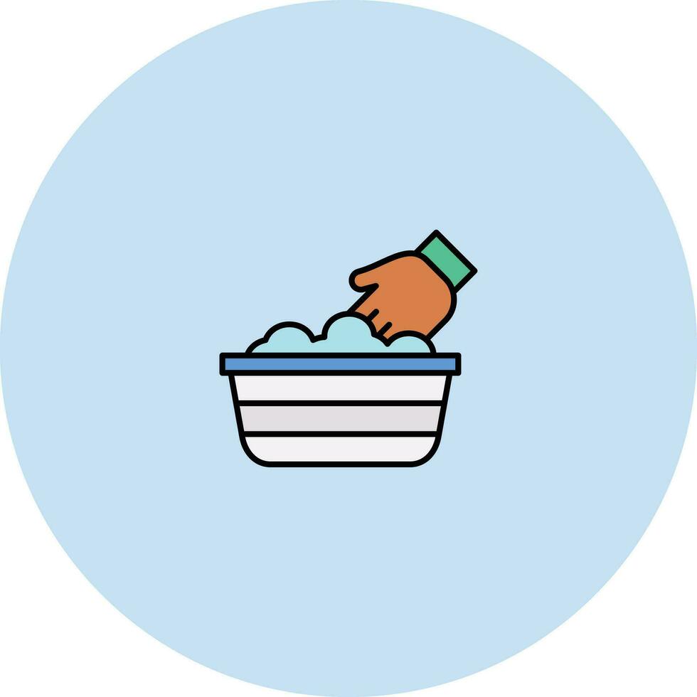 hand tvättning kläder vektor ikon