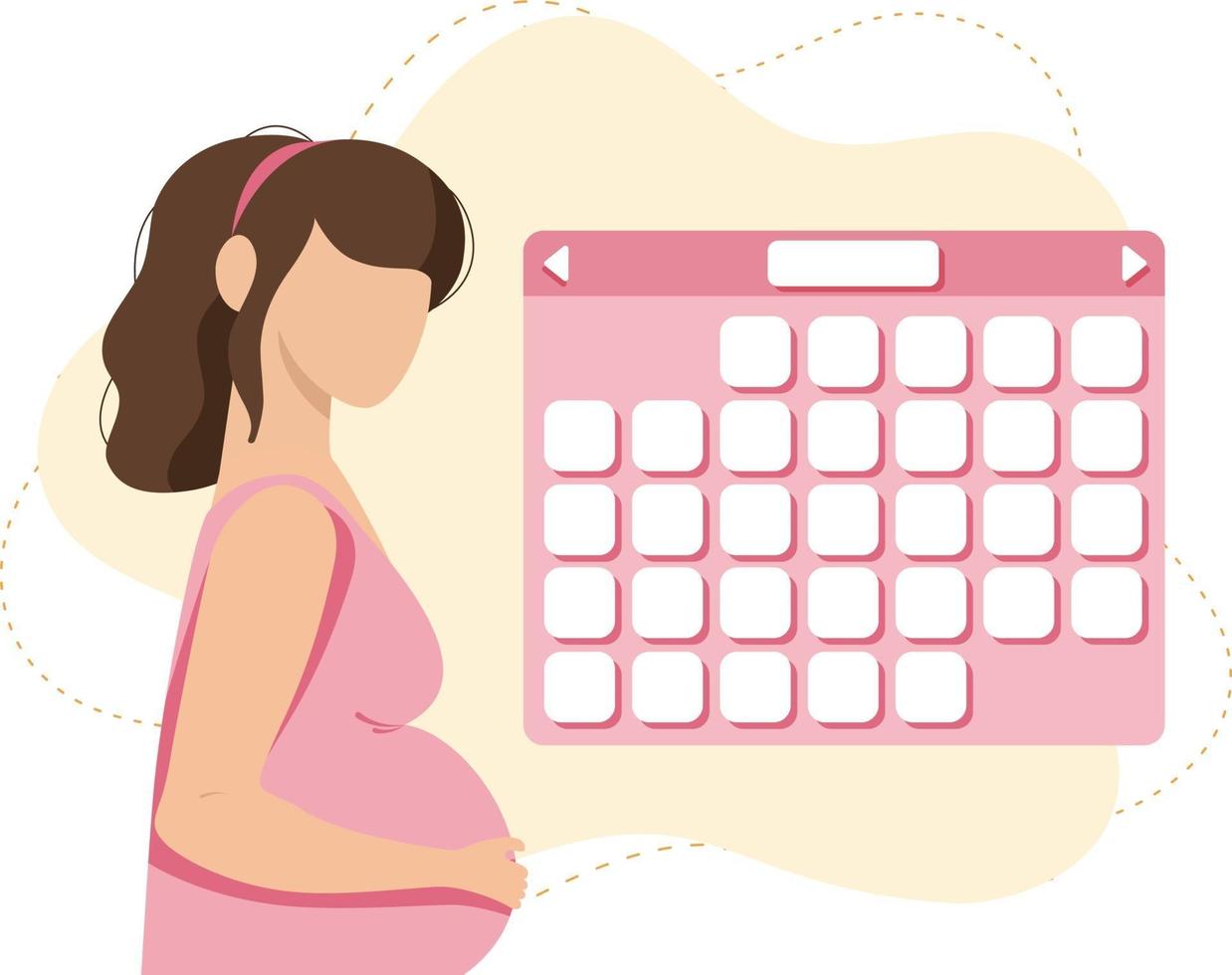 Planung für schwangere Frauen, um einen gesunden Lebensstil aufrechtzuerhalten. vektor
