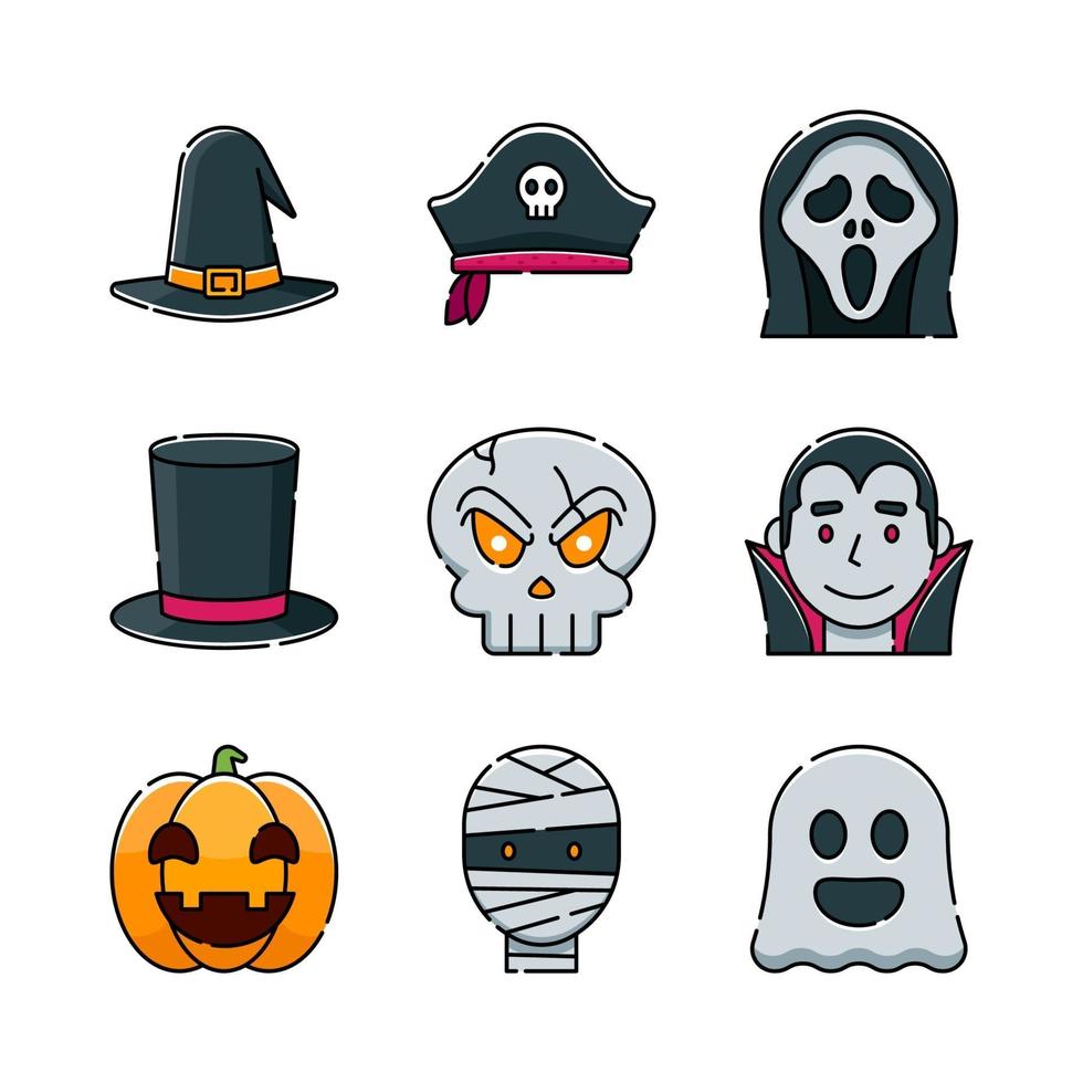 Halloween-Kostümparty-Icon-Set vektor