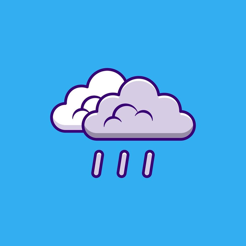 moln, molnig himmel och regn ikon eller logotyp isolerade vektor