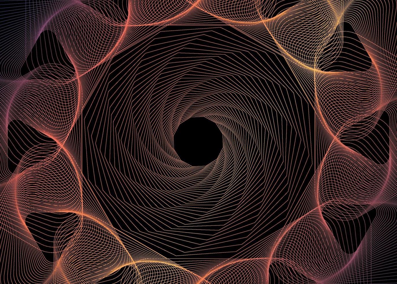 abstrakte bunte psychodelische Spiralform, Vorlage Retro-Design vektor