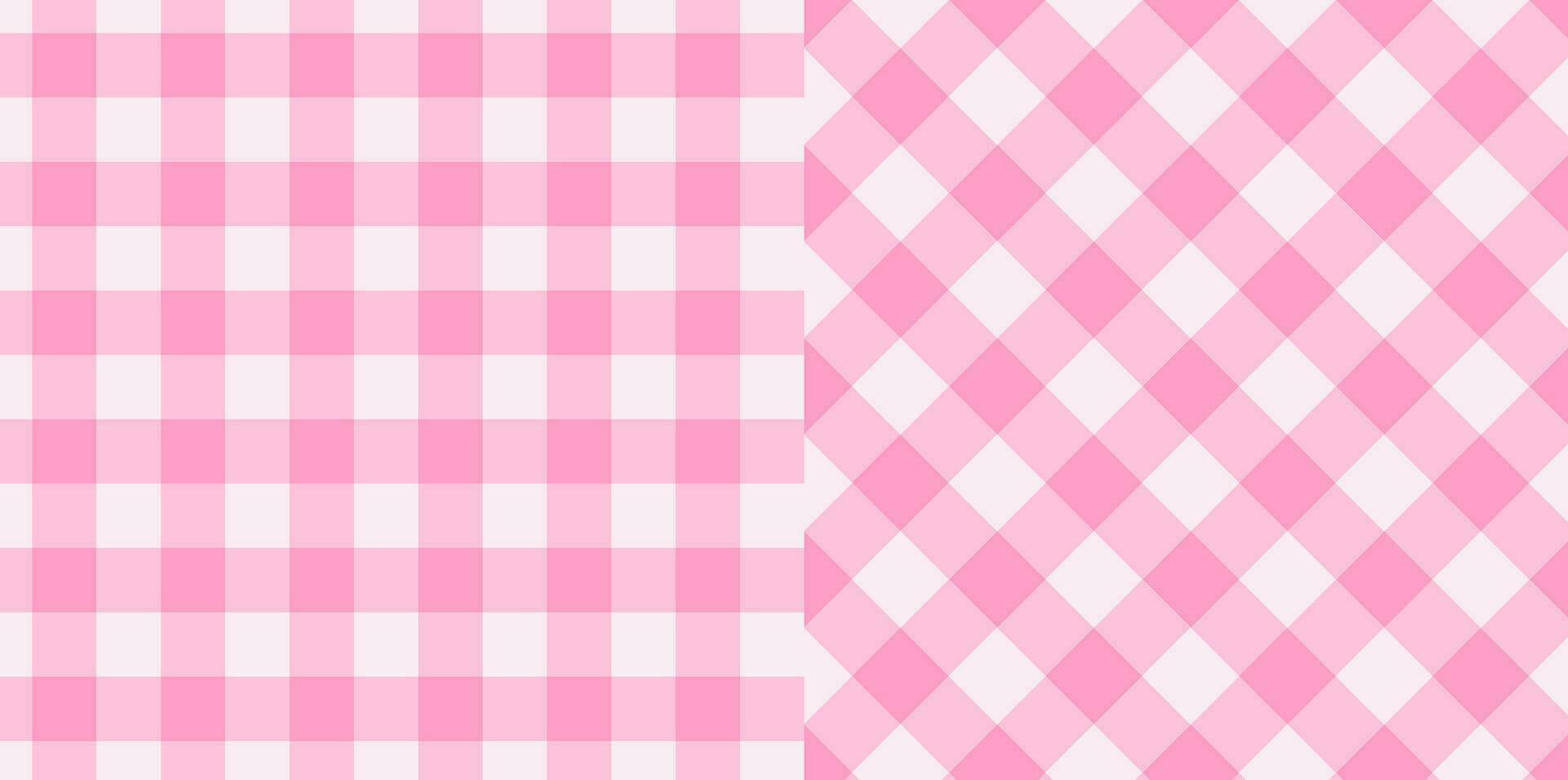 gingham rutig pläd mönster i rosa använda sig av för bordsduk, gåva papper, servett, filt, scarf, textil- och etc. vektor