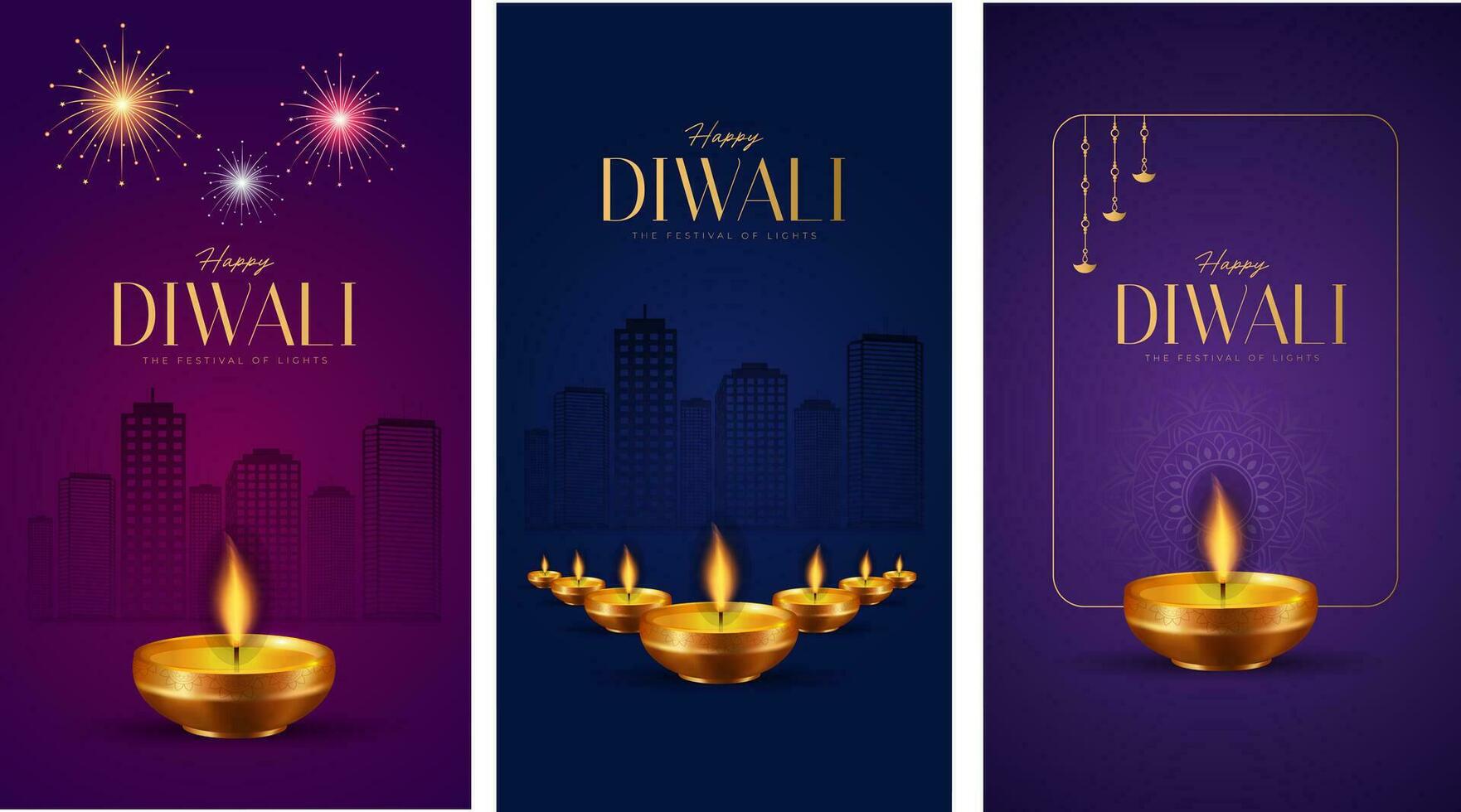 glücklich Diwali Sozial Medien Post zum Werbung, Status wünscht sich, Banner, Gruß Karte vektor