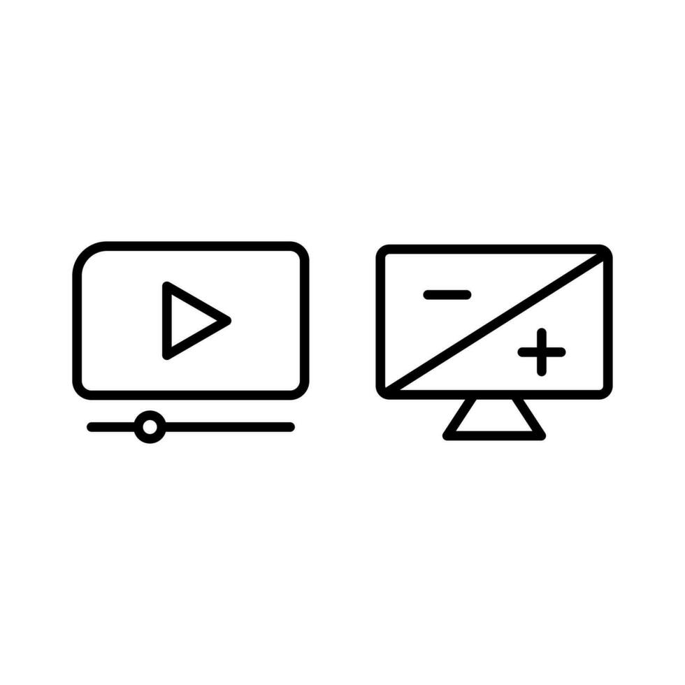 video inställningar och dator skärm inställningar ikon isolerat på vit bakgrund. redigerbar vektor illustration