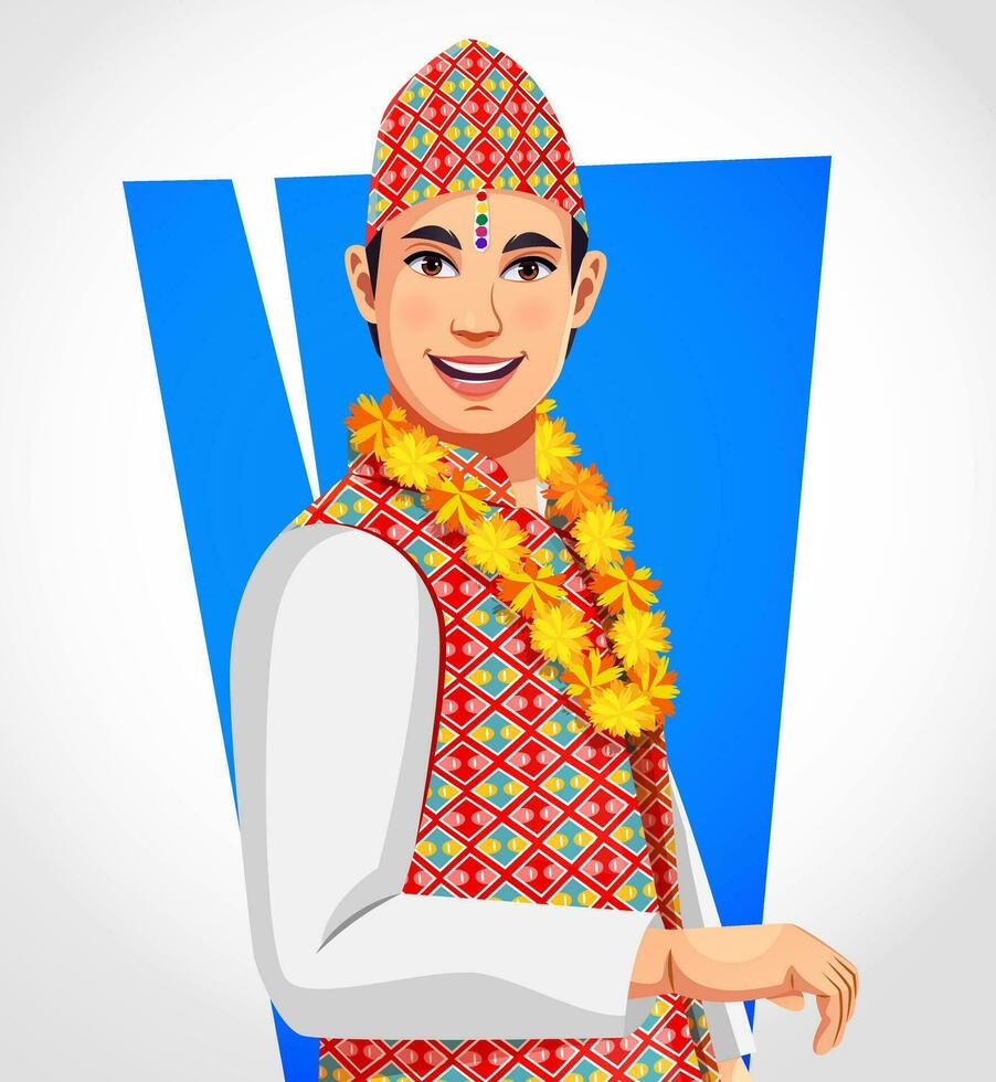bhai Tika oder bhai tihar ist ein Festival im Nepal, gefeiert während das tihar Festival. nepali Menschen feiern Feste vektor