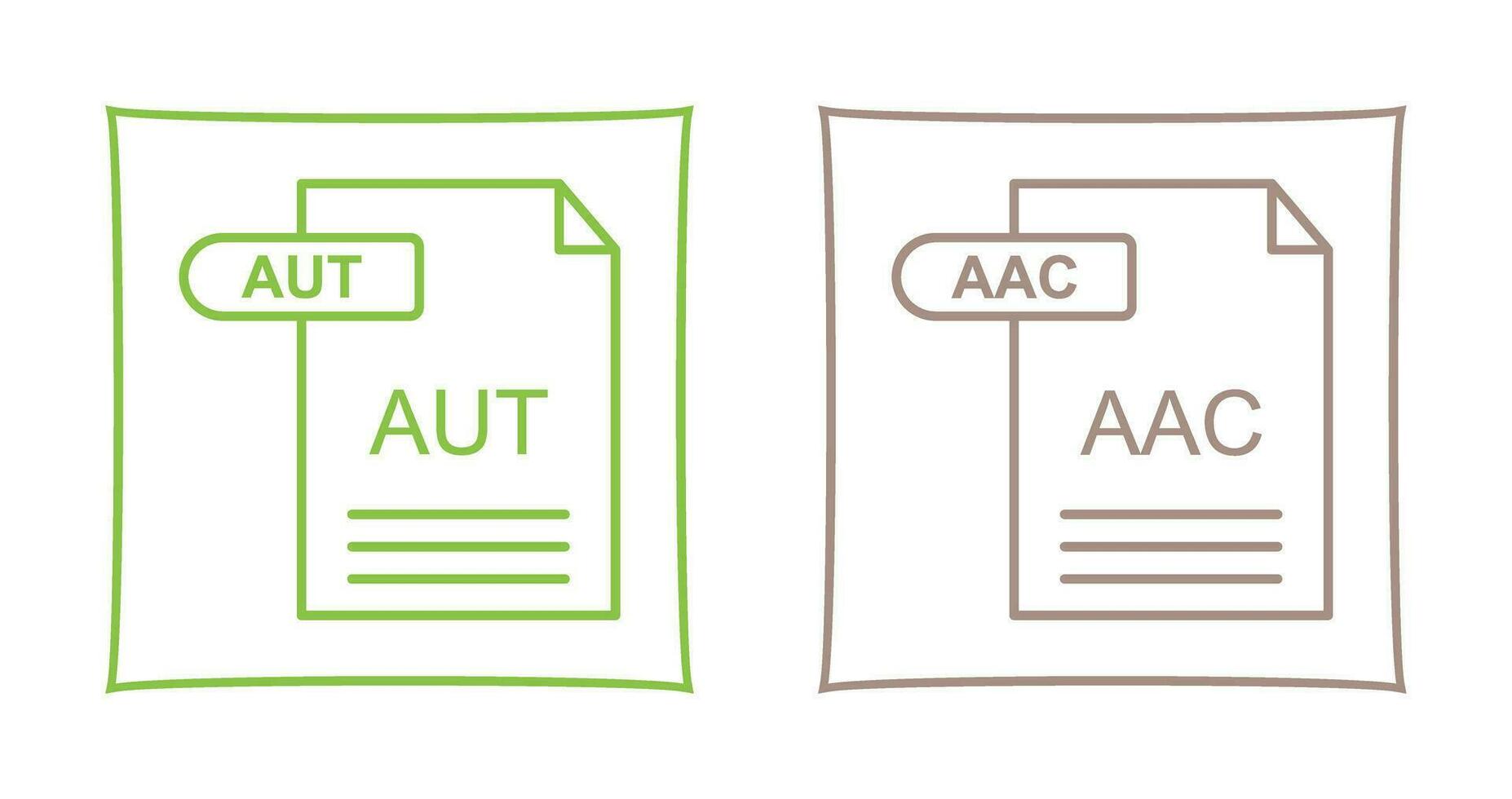 aac und aut Symbol vektor