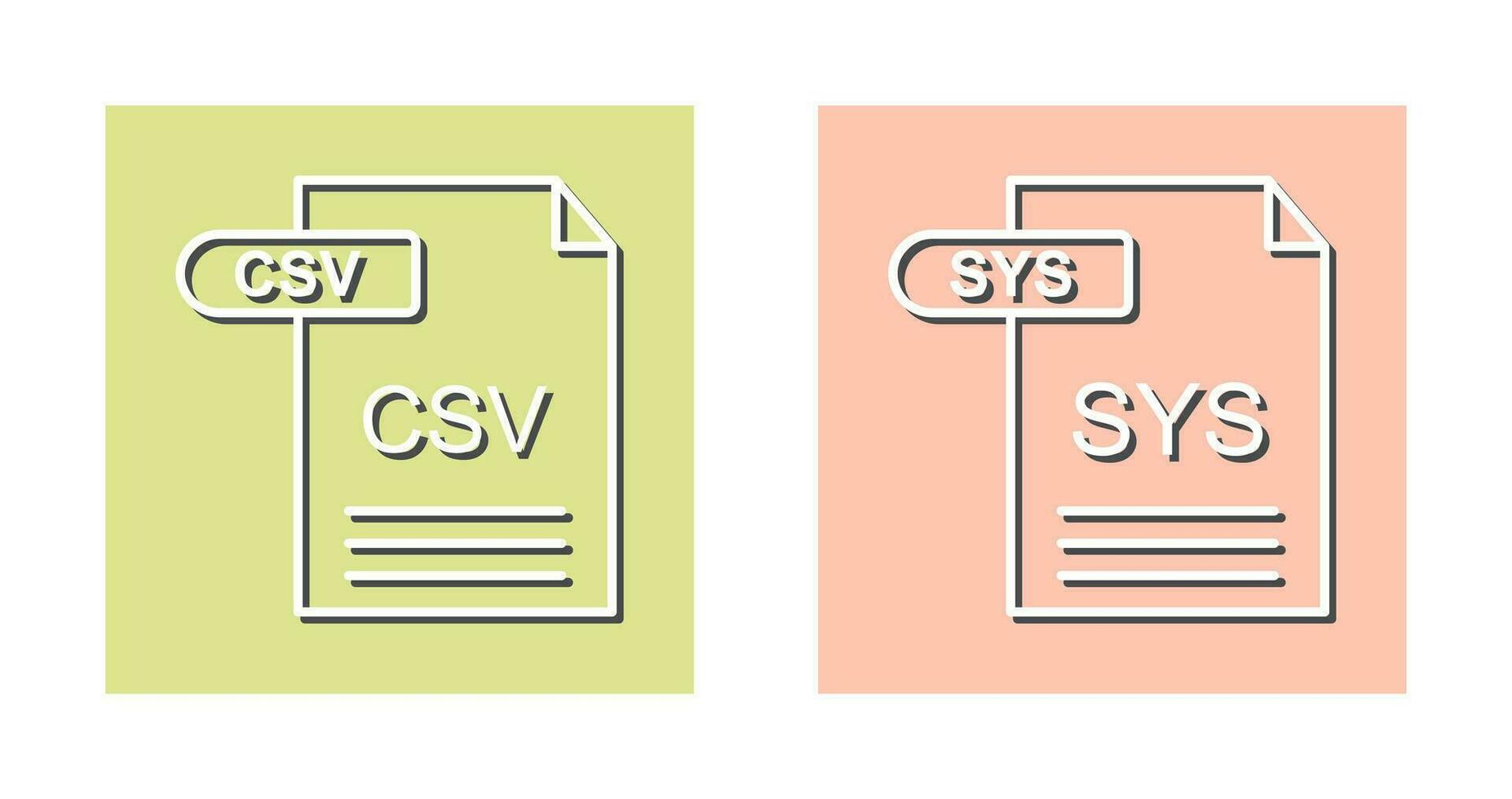 csv och sys ikon vektor