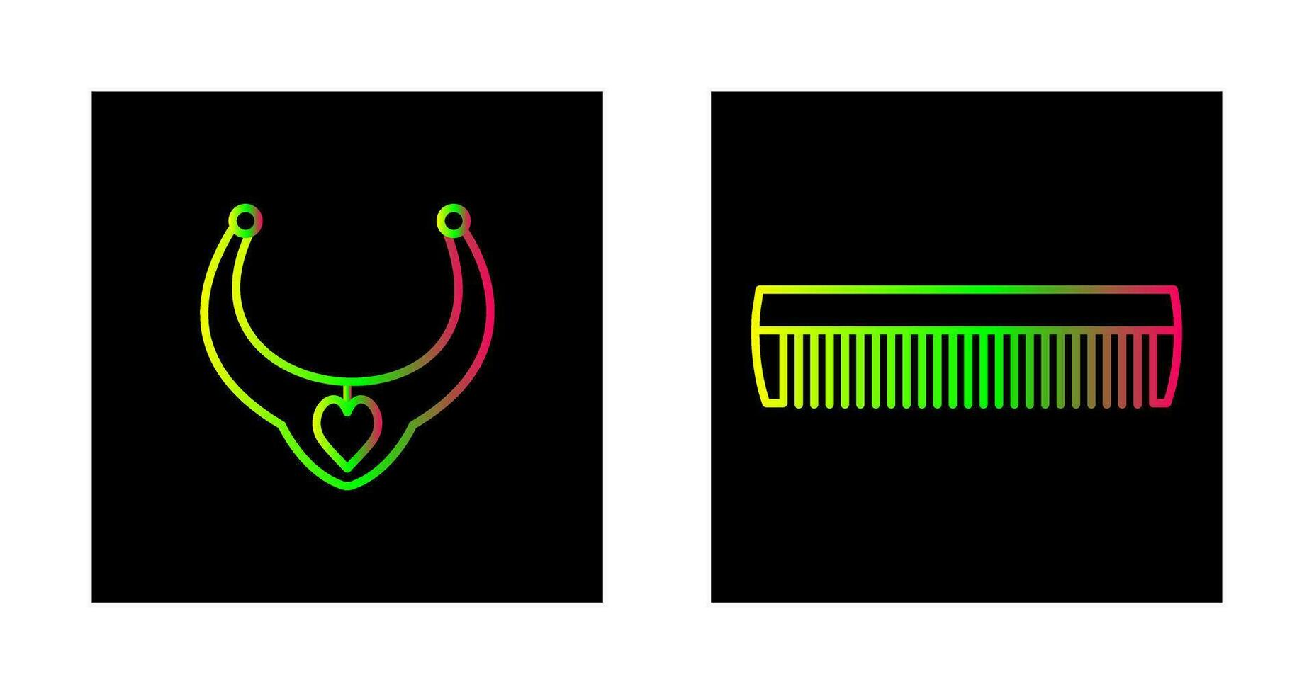 Halskette und Kamm Symbol vektor