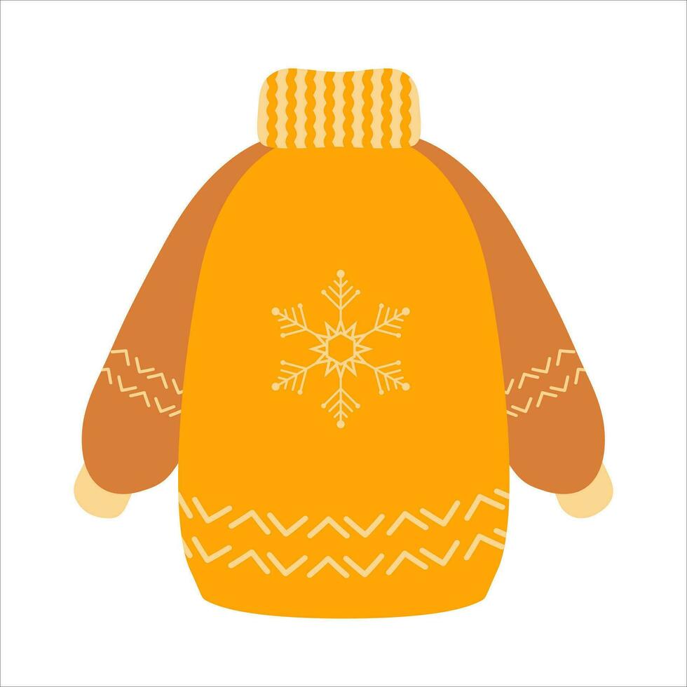 Kleidung zum Winter, gestrickt Sweatshirt isoliert Vektor Illustration Design
