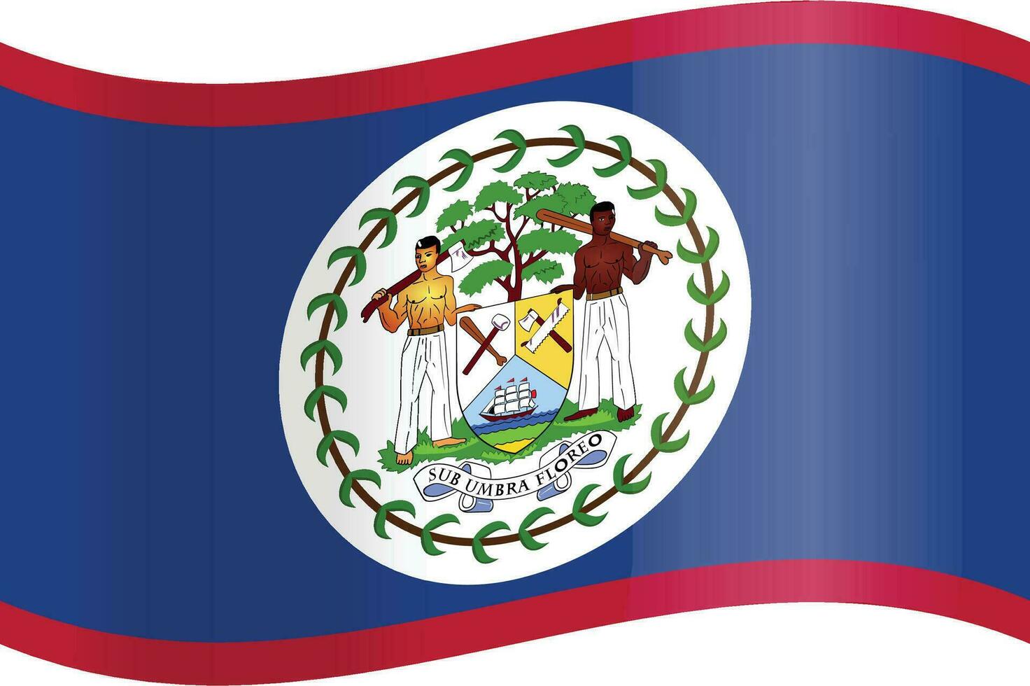 Flagge von belize Vektor. Belizes Flagge ist eben und einsam vektor