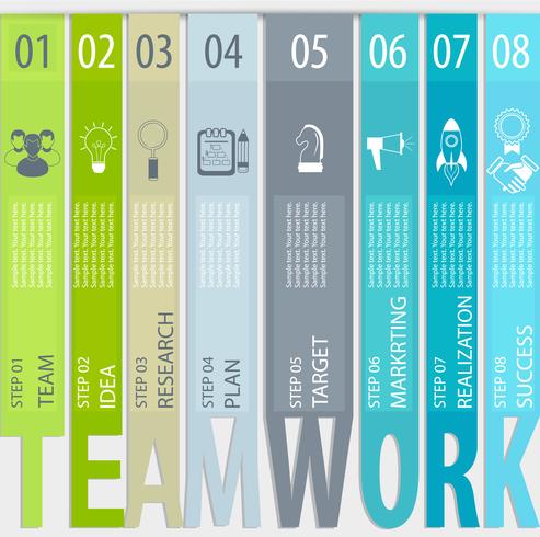 Teamwork-Konzept - Infografik. vektor