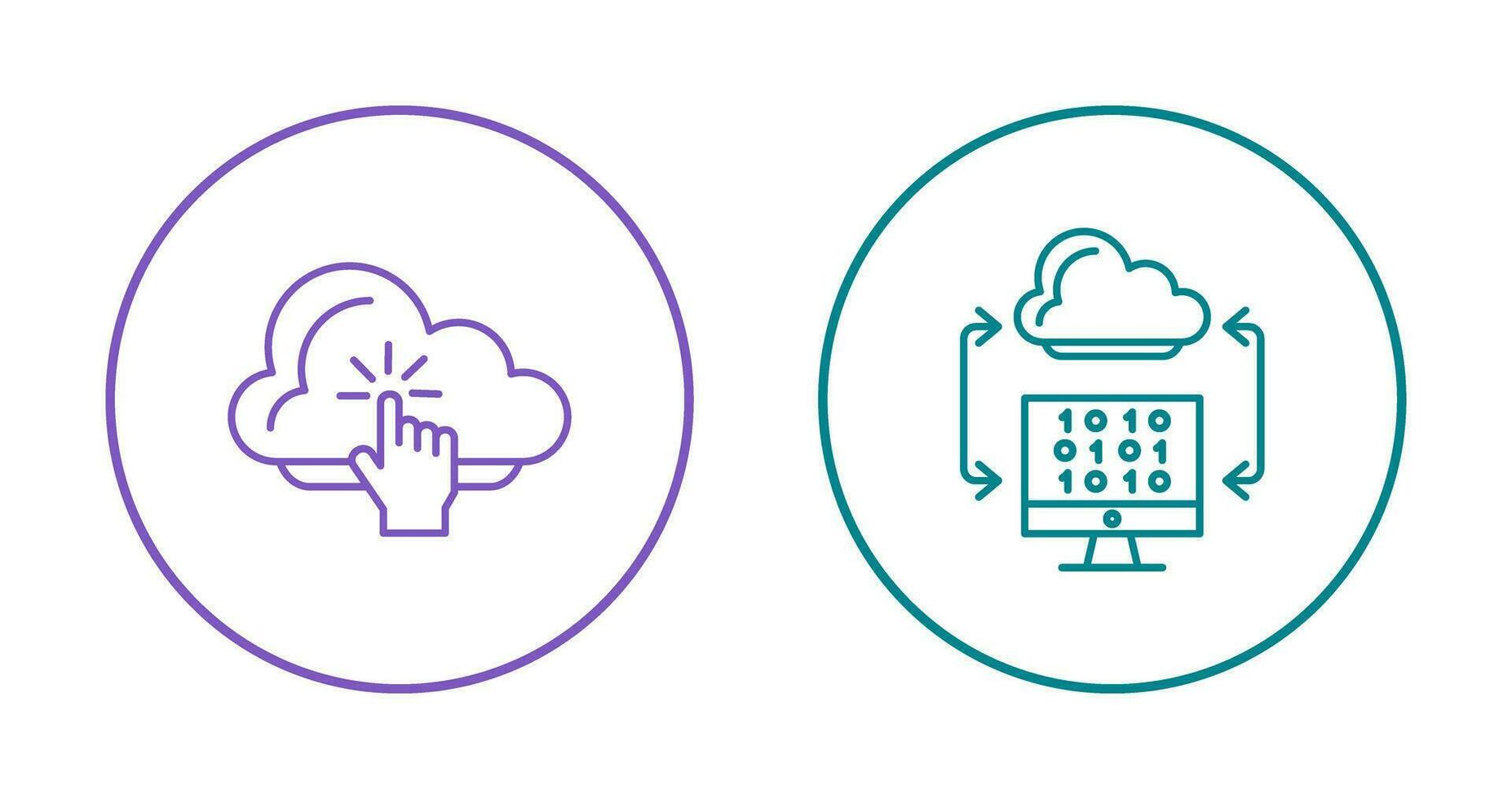 moln datoranvändning och moln kodning ikon vektor