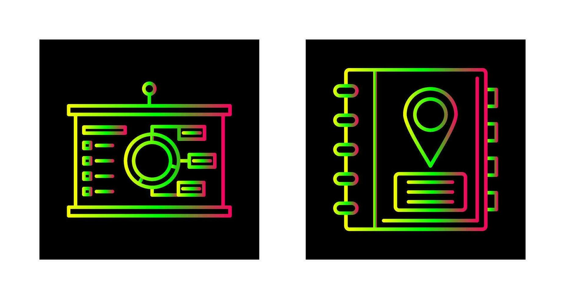 presentation och adress ikon vektor