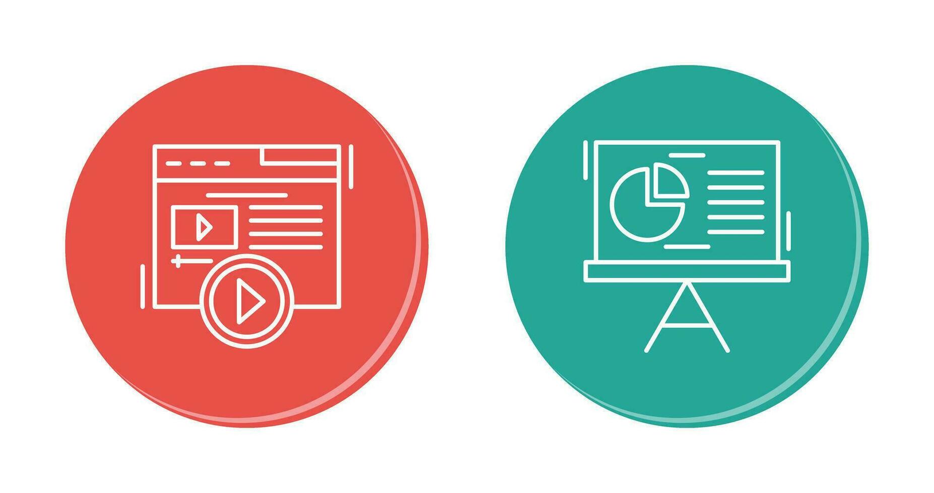 Video Inhalt und Kuchen Diagramm Symbol vektor