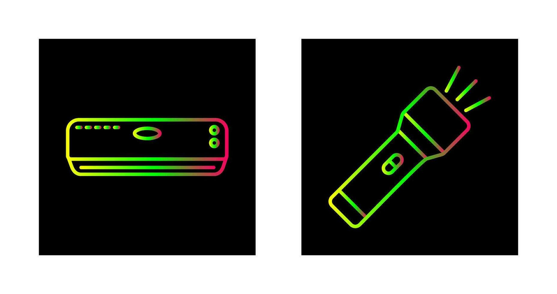 Luft Conditioner und Taschenlampe Symbol vektor